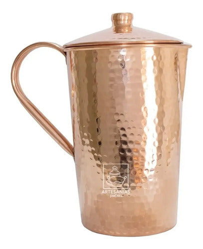 Jarra De Cobre Con Tapa Artesanal