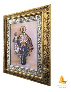 Cuadro Virgen Del Pueblito 60x47 Cm Combinado Oro Y Plata Oro Y Plata