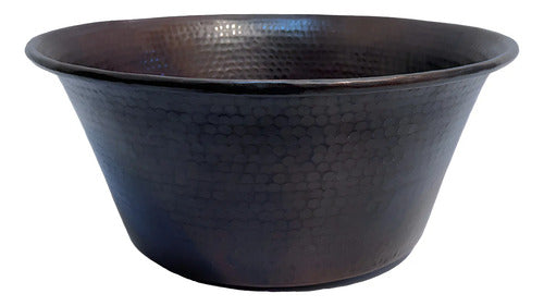 Lavamanos Ovalin Cazo 100% Cobre - Lavabo 41x16 Cm Cobre Patinado Oscuro