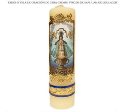 Cirio O Vela De Oración Virgen De San Juan De Los Lagos
