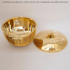 Cesto Copon Liturgico 600 Hostias Dorado