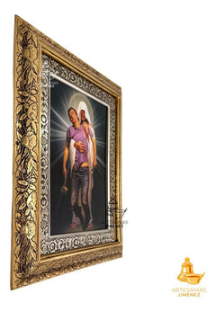 Cuadro Jesus Del Perdon 60x47 Cm Combinado Oro Y Plata Oro Y Plata