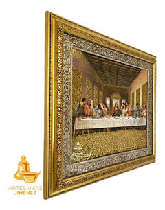 Cuadro Última Cena 69x58 Cm C1 Combinado Oro Y Plata Oro Y Plata
