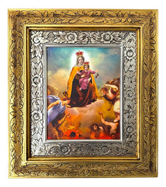 Cuadro Virgen Del Carmen 45x40 Cm C006 Combinado Oro Y Plata Oro Y Plata.