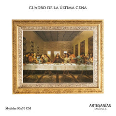 Cuadro Ultima Cena 90x70 Cm T332 Combinado Oro Y Plata Oro Y Plata