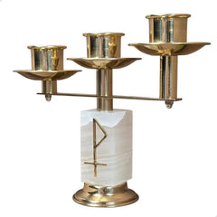 Candeleros De Tres Luces (2 Piezas) Cuadrados Con Pantallas Cruz Y Pez