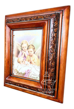 Cuadro Querubines Y Bebe Nogal C05 Protectores Nogal