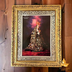 Cuadro Virgen De La Soledad 60x47 Cm C2 Combinado Oro Y Plata Oro Y Plata
