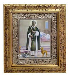Cuadro San Martin De Porres 45x40 Cm Combinado Oro Y Plata Oro Y Plata