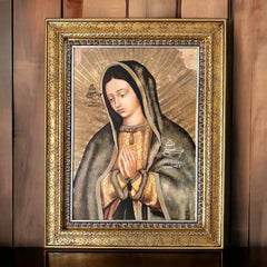 Cuadro Virgen De Guadalupe 88x69 Cm Combinado Oro Y Plata Oro Y Plata
