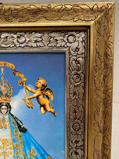 Cuadro Virgen De San Juan De Los Lagos 60x47 Cm Combinado Oro Y Plata Oro Y Plata