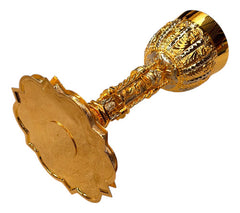 Caliz Barroco Tradicional Para Ordenación Grande Con Patena Combinado Dorado Plateado