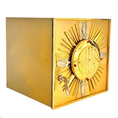 Sagrario Con Expositor De Santísimo Jhs Dorado 30x30 Cm