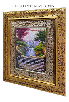 Cuadro Salmo 63:1-5 45x40 Cm Combinado Oro Y Plata Oro Y Plata