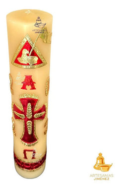 Cirio Pascual Cera De Abeja Decorado 12x60 Cm Modelo 1