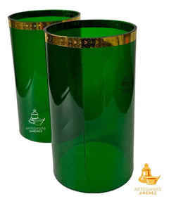 Acrílicos O Pantallas 11.5x19 Cm Para Candelero Color Verde