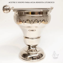 Acetre E Hisopo Para Agua Bendita Religioso A805 Grande