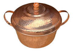 Cazuela O Cacerola De Cobre Con Tapa 7 Litros Marrón
