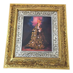 Cuadro De Madera 45x40 Cm Virgen De La Soledad Oro Y Plata