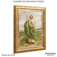 Cuadro San Judas Tadeo 90x70 Cm T331 Combinado Oro Y Plata Oro Y Plata