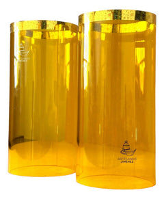 Pack De 2 Pantallas Cilíndricas De Acrílico Para Cirial, Color Amarillo