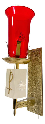 Lampara O Luz Del Santisimo Rectangular Semanal Grande C2 Dorado