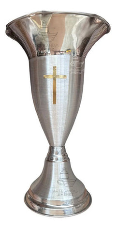 Floreros O Jarrones 60 Cm Iglesia O Capilla Con Cruz Santana Plateado Tulipán