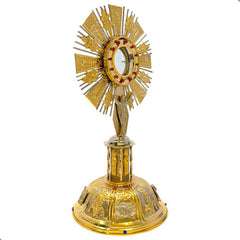 Custodia Eucaristica Ostensorio Cristo Rey Alpaca 60 Cm