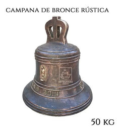 Campana De Bronce Envejecida De 50 Kg Capillas, Haciendas