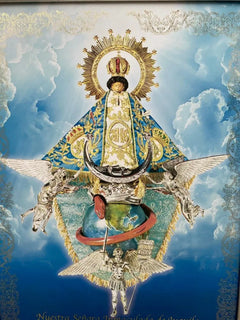 Cuadro Virgen de Juquila 60x47 cm oro y plata