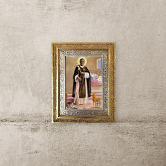 Cuadro San Martin De Porres 60x47 Cm Combinado Oro Y Plata Oro Y Plata