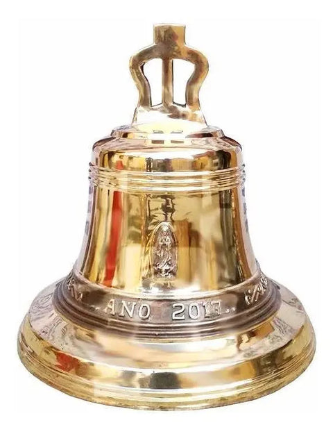 Campana de aleación de cobre y bronce de 100 kg para iglesias, fundida a mano en México