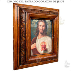 Cuadro Sagrado Corazón De Jesús C026 Nogal Nogal