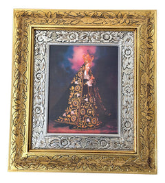 Cuadro De Madera 45x40 Cm Virgen De La Soledad Oro Y Plata
