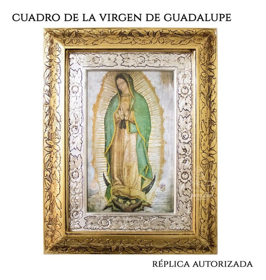 Cuadro de la Virgen de Guadalupe de 53x41 cm, hecho a mano en México
