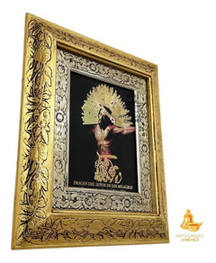Cuadro Señor De Los Milagros 45x40 Cm Combinado Oro Y Plata Oro Y Plata