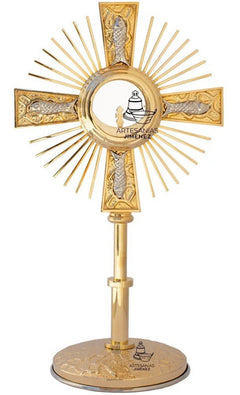 Custodia Liturgica Ostensorio Santísimo De Alpaca 55 Cm