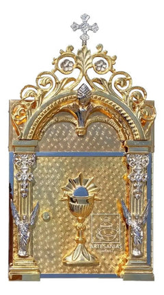 Sagrario O Tabernaculo De Bronce Grande Oro Y Niquel