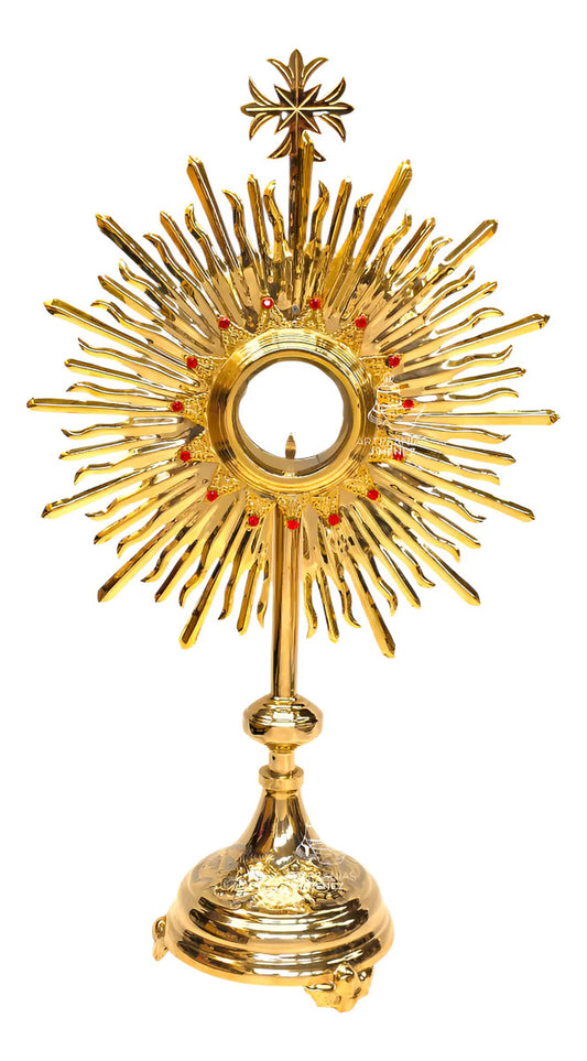 Custodia litúrgica tradicional de sol de 80 cm, hecha a mano en México