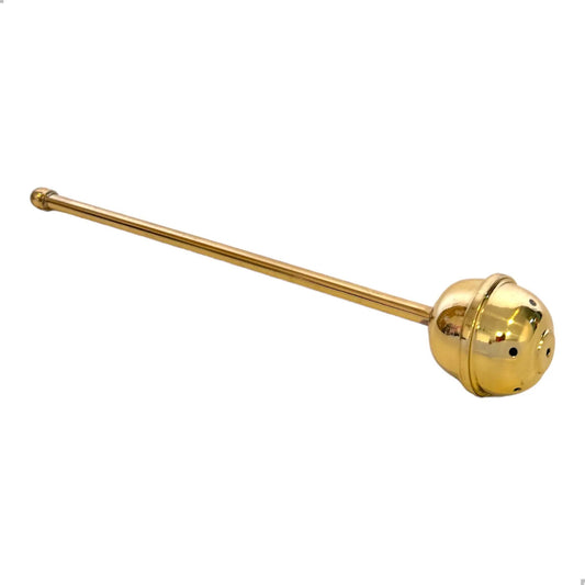 Hisopo de 23 cm para acetre, en latón abrillantado color dorado, hecho a mano en México