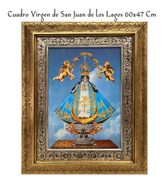 Cuadro Virgen De San Juan De Los Lagos 60x47 Cm Combinado Oro Y Plata Oro Y Plata