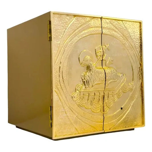 Sagrario de 40 cm de doble puerta con expositor del Santísimo, hecho a mano en México