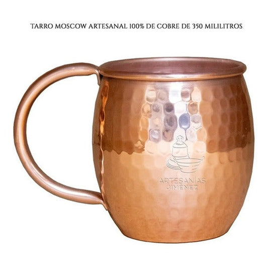 Tarro de cobre Moscow Mule de 360 ml, martillado a mano en México