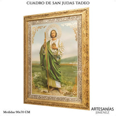 Cuadro San Judas Tadeo 90x70 Cm T331 Combinado Oro Y Plata Oro Y Plata