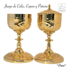 Caliz Copon Y Patena Para Iglesia O Capilla Cruz C311