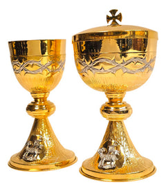 Caliz Copon Y Patena Liturgico Espinas Y Cordeo De Dios P1