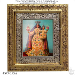 Cuadro Virgen De La Candelaria 45x40 Cm C003 Combinado Oro Y Plata Oro Y Plata