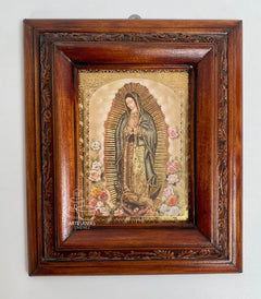 Cuadro Virgen De Guadalupe Y Rosas C0007 Nogal Nogal