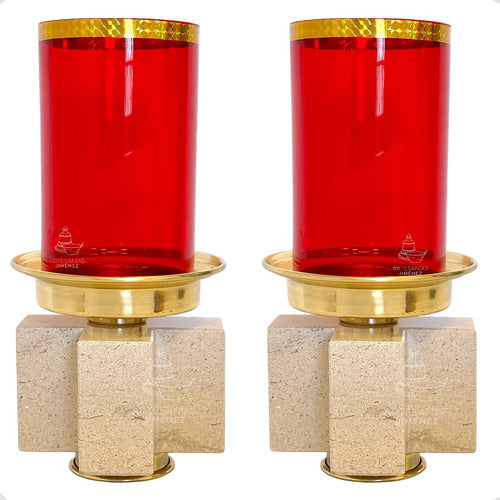 Candeleros De Mesa Para Altar Cruz Vaso Grande C1 Candeleros Piedra Cruz