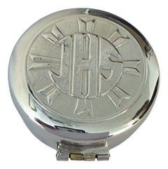 Relicario Hostiario 5 Cm Plateado Pixide Relieve Cruz Jhs